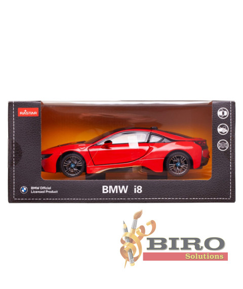 RS Mașină RASTAR Die cast 1:24 BMW i8, roșie, 60587